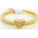 Klenoty Budín Dámský zlatý zásnubní srdíčkový prsten se zirkony pro zamilované 585/1,35gr vel. 52 HK1207 (Klenoty Budín Dámský zlatý zásnubní srdíčkový prsten se zirkony pro zamilované 585/1,35gr vel. 52 HK1207)