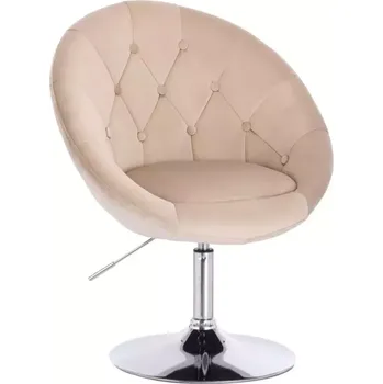 LuxuryForm DESIGN Křeslo VERA VELUR na stříbrném talíři - latte