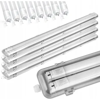 Zářivkové svítidlo KOLORENO 4x Těleso pro led trubice IP65 + 8x LED trubice 120cm - 18W 1800lm denní bílá