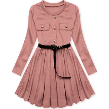 Dívčí šaty Starorůžové dívčí šaty s páskem
