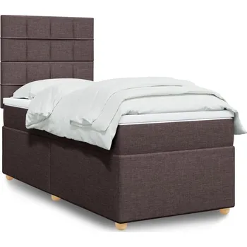 Ložnice vidaXL Box spring postel s matrací 90x190 cm textil [3291137] Barva: tmavě hnědá