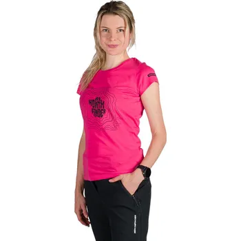 Dámské oblečení Northfinder Dámské outdoorové triko z organické bavlny MANDI, růžová, S