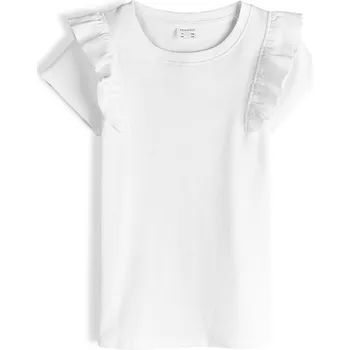 Dětská móda GATE Bavlněné žebrované tričko s volány 6Y 425-0715/10