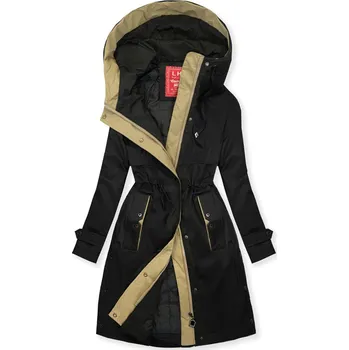 Dámská casual bunda Přechodná bunda v prodlouženém střihu černá