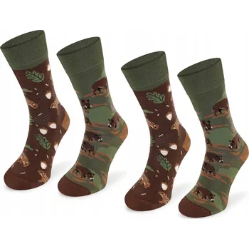 Pánská móda Comodo Barevné Ponožky Lovecké ponožky s motivem divočáka, vícebarevné, velikost 39-42