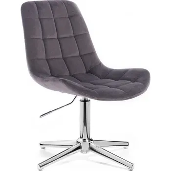 LuxuryForm DESIGN Kosmetická židle PARIS VELUR na stříbrném kříži - šedá