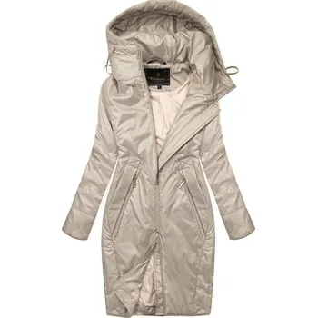 Dámská casual bunda Béžová přechodná dlouhá bunda