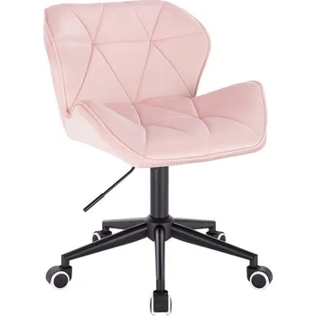 LuxuryForm DESIGN Židle MILANO VELUR na černé podstavě s kolečky - světle růžová