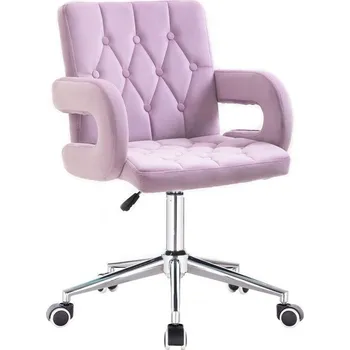 LuxuryForm DESIGN Kosmetická židle BOSTON VELUR na stříbrné podstavě s kolečky - levandule