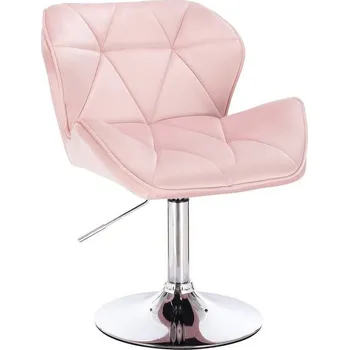 LuxuryForm DESIGN Židle MILANO VELUR na stříbrném talíři - světle růžová