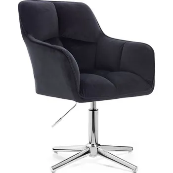 Barová židle LuxuryForm DESIGN Křeslo AMALFI VELUR na stříbrném kříži - černé