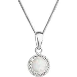 Stříbrný náhrdelník Swarovski s opálem,