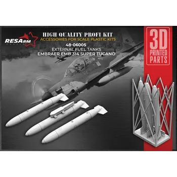 Plastikový model RESARM 1/48 Embraer EMB 314 Super Tucano Fuel Tanks (3 pcs.)
