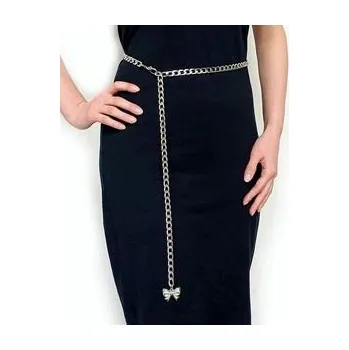 Opasek Opasek řetízkový plochý s přívěskem mašle