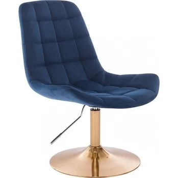 LuxuryForm DESIGN Židle PARIS VELUR na zlatém talíři - modrá