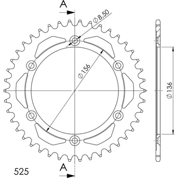Řetězová sada pro motocykl Řetězová rozeta SUPERSPROX RFE-1791:41-BLK černý 41 zubů, 525 SUZUKI DR 650 SE 1996-2014