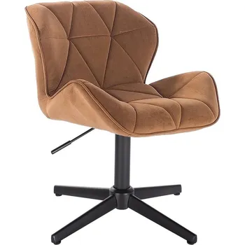 LuxuryForm DESIGN Kosmetická židle MILANO VELUR na černém kříži - medová