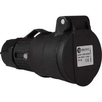 Elektrická zásuvka Zásuvka spojovací plastová PRO, IP54, černá