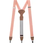 Pánské šle Avantgard - lososové, tmavě hnědá kůže