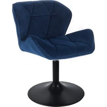 LuxuryForm DESIGN Kosmetická židle MILANO VELUR na černém talíři - modrá