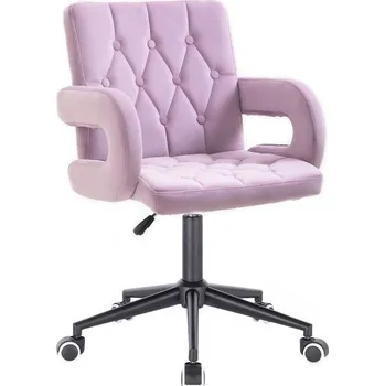 LuxuryForm DESIGN Kosmetická židle BOSTON VELUR na černé podstavě s kolečky - levandule