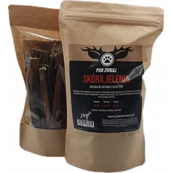 Pamlsek pro psa Jelení kůže 300 g. Přírodní žvýkací pamlsek PanZwierz