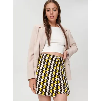 Dámská sukně Sinsay - Vzorovaná minisukně - tmavě hnědá - 1233B-89X - 1233B-89X-XXS