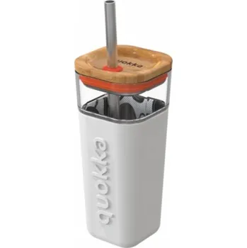 Láhev QUOKKA Cube, Skleněná sklenice se silikonovým povrchem GRAFFITI, 540ml, 40053