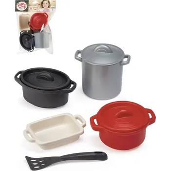 Dětská kuchyňka Ecoiffier Hrnce na vaření set s obracečkou dětské pastové nádobí