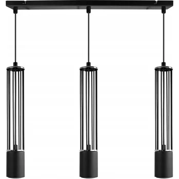 LED STROPNÍ ZÁVĚSNÉ SVÍTIDLO ČERNÝ LUSTR TROJITÉ TUBA LIŠTA NAD STŮL