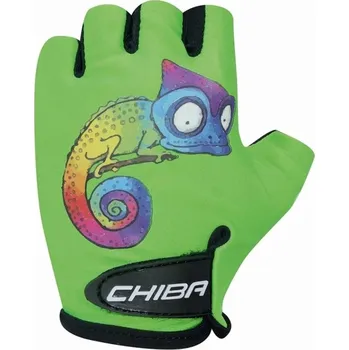 CHIBA dětské cyklistické rukavice Cool Kids Chameleon zelená vel. S