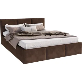 Postel Čalouněná postel FRESIA 120x200 s kovovým zdvižným roštem HNĚDÁ TRINITY