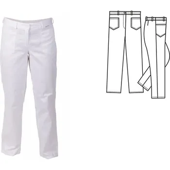 Gastro oděv (2406) ANETA kalhoty dámské pásek - bílá - 34/168EU34