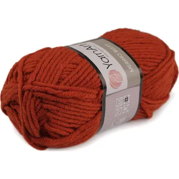 Příze Pletací příze Merino bulky 100 g, barva 14 (3027) rezavá stř.