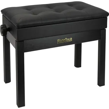 Pianonova BCDPS-B Dřevěná stolička ke klavíru s úložným prostorem Black