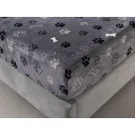 XPOSE® Mikroplyšové prostěradlo TLAPIČKY Exclusive - šedé 90x200 cm