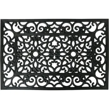 Rohožka Černá pryžová rohožka s ornamenty Ornia - 60*40*1 cm