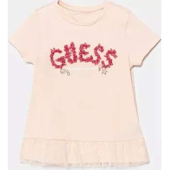 Chlapecké tričko Dětské tričko Guess béžová barva, K5GI21 K6YW4 K5GI21.K6YW4.PPYA 02X, vel. 88-96