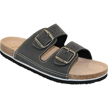 Pánské pantofle Santé Santé/N/26/62 pánský kožený pantofel šedá Barva: Šedá, Velikost: 43