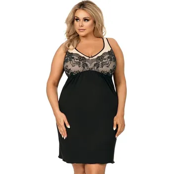 Dámské noční prádlo Luxusní košilka pro plnoštíhlé Sarah černá 3XL - Dárková krabička