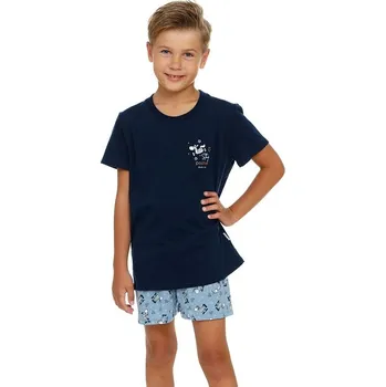 Dívčí pyžamo Dětské pyžamo Stay positive II tmavě modré 122/128