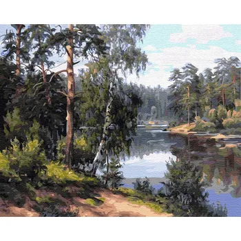 Obraz Malování podle čísel Artnapi lesní řeka 40x50 cm Obraz na rámu