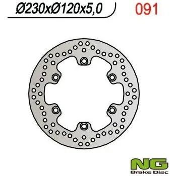 Brzda pro motocykl NG zadní brzdový kotouč KAWASAKI KLR 650 '90-'07, KLE 500 '91-'07 (230X120X5) (6X10,5MM)