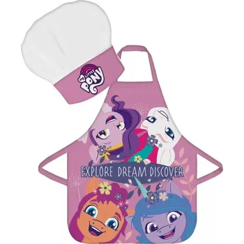 Kuchyňská zástěra BrandMac Dětská zástěra MY LITTLE PONY set s čepicí růžový