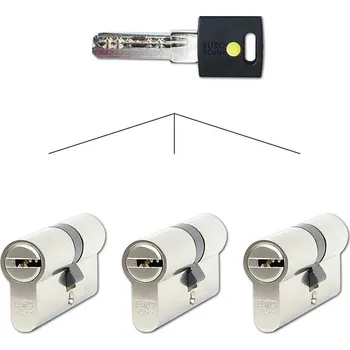 Vložka do dveří Stavební vložka EC 30/35.SET3 na společný uzávěr (3 ks), žlutá