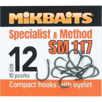 Rybářský háček Mikbaits Háčky Specialits & Method SM 117 Hook 10 ks 12