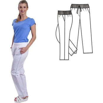 Gastro oděv (2418) VIOLA kalhoty dámské - bílá/sv.mo - 46/168EU46