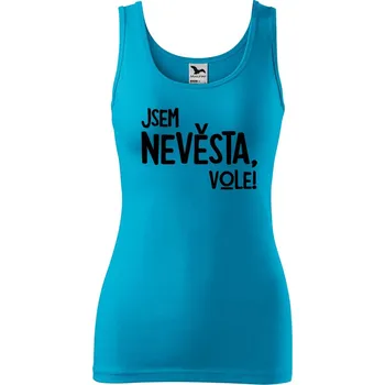 Dámské tílko s potiskem Jsem nevěsta, vole! Velikost: S, Barva: Tyrkysová