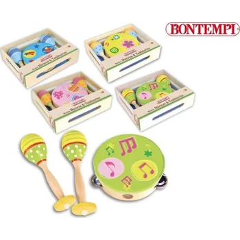 Hudební nástroj pro děti Bontempi Dřevěné rumba koule a tamburína 25 x 19 x 4,5 cm