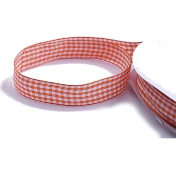 Stuha Stuhy kárované 20mm - 10m Barva: oranžová